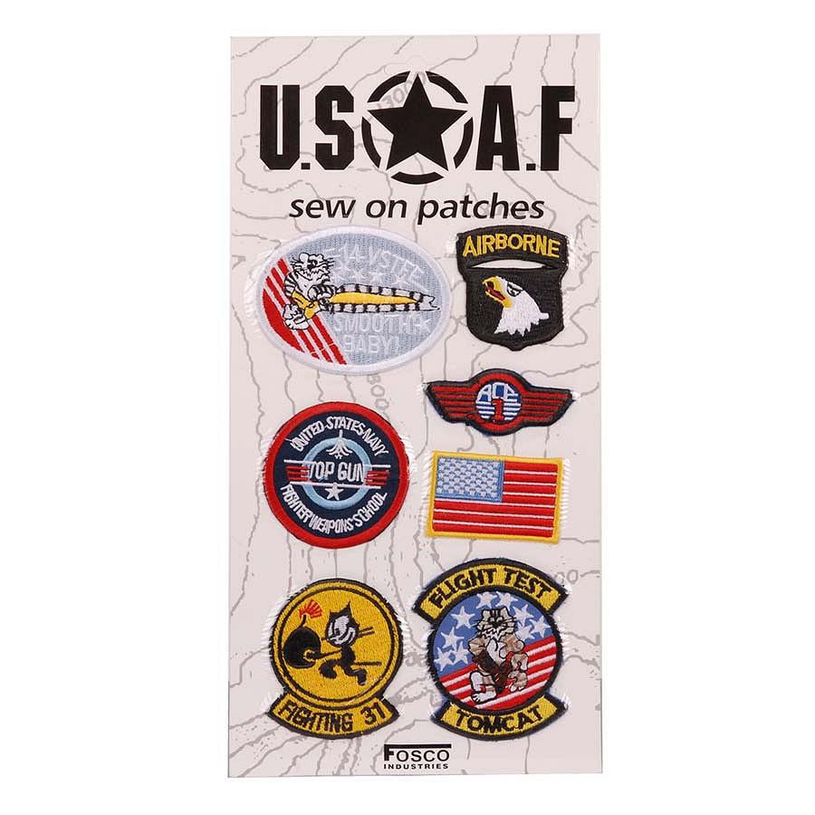7 Opstrijk Emblemen US Airforce / Stof / KIDS-4048-a